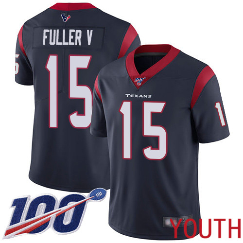 Houston Texans Limited Navy Blue Youth Will Fuller V Home Jersey NFL Football #15 100th Season Vapor Untouchable->youth nfl jersey->Youth Jersey
